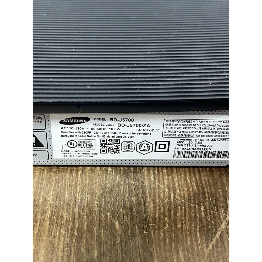 Samsung BD-J5700 Smart Curved Blu-Ray Disc DVD Player Streaming No Remote Tested